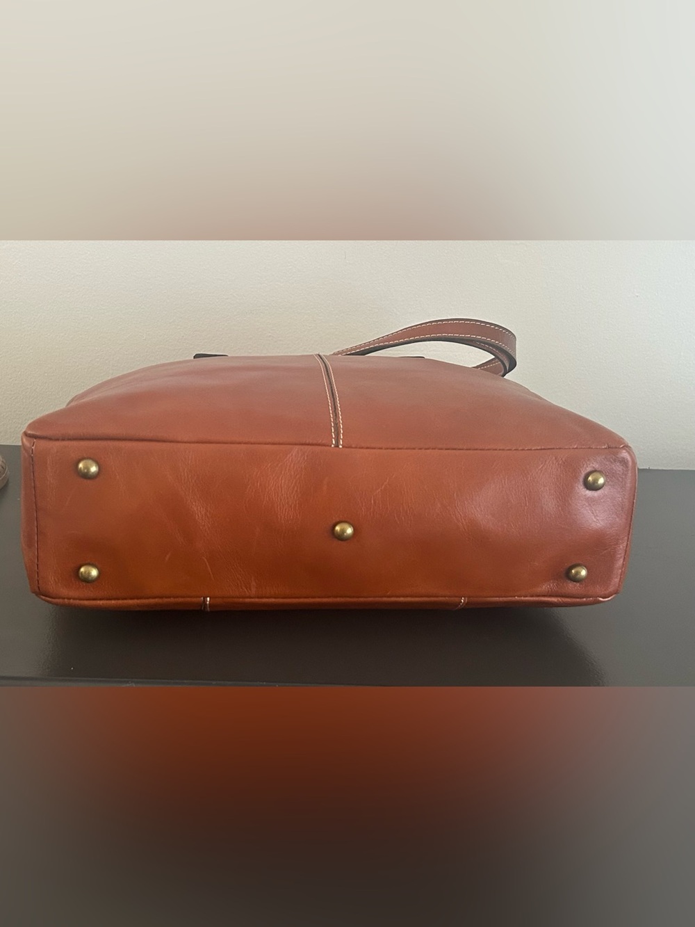 Patricia Nash Brown Italian Leather Large Tote Shoulder Bag Work Laptop - Picture 9 of 12